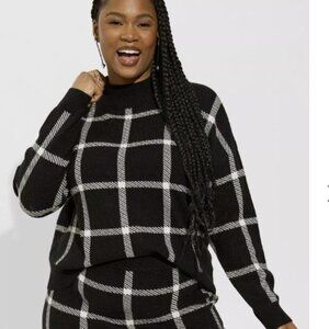 Checkered turtle neck